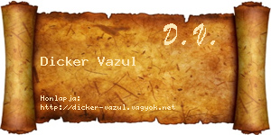 Dicker Vazul névjegykártya